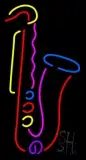 Saxophone Yellow Logo LED Neon Sign