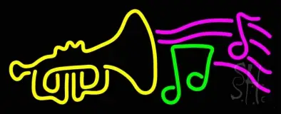 Trumpet With Musical Note LED Neon Sign