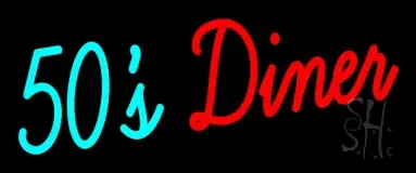 Turquoise 50s Red Diner LED Neon Sign