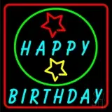 Turquoise Happy Birthday LED Neon Sign