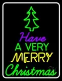 White Border Merry Christmas And Happy New Year LED Neon Sign