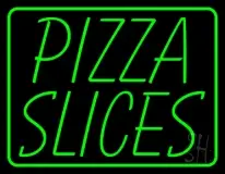 Green Pizza Slices LED Neon Sign
