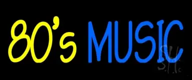 Yellow 80s Blue Music LED Neon Sign