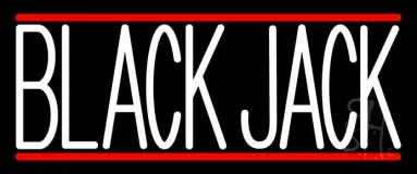 Blackjack White LED Neon Sign