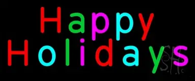 Multicolored Happy Holidays LED Neon Sign