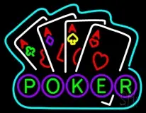 Poker Ace Lucky Beer Bar LED Neon Sign