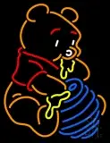Pooh Eating Honey LED Neon Sign