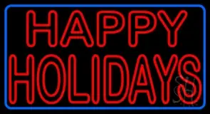 Red Double Stroke Happy Holidays LED Neon Sign