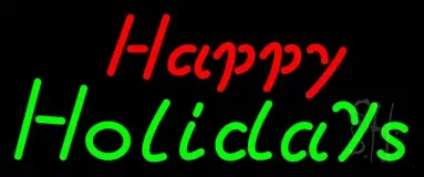 Red Happy Green Holidays LED Neon Sign