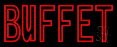 Red Double Stroke Buffet LED Neon Sign