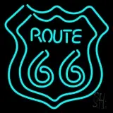 Turquoise Double Stroke Route 66 LED Neon Sign