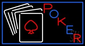 White Cards Poker LED Neon Sign