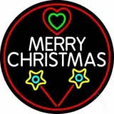 White Merry Christmas With Candy Stick LED Neon Sign