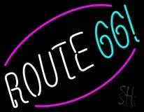 White Route 66 Block LED Neon Sign