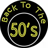 Yellow Back To The 50s Block LED Neon Sign