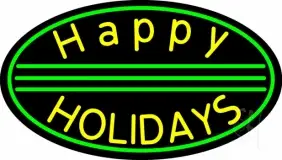 Yellow Happy Holidays LED Neon Sign