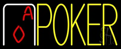 Yellow Poker With Cards LED Neon Sign