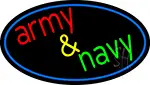 Army And Navy With Blue Round LED Neon Sign