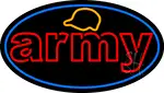 Army With Blue Round LED Neon Sign