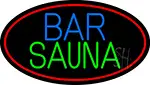 Bar And Sauna With Red Round LED Neon Sign