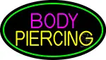 Blue Body Piercing With Green Oval LED Neon Sign