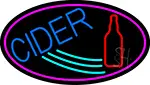 Blue Cider With Pink Oval LED Neon Sign