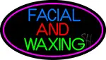 Blue Facial And Waxing With Pink Oval LED Neon Sign