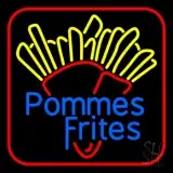 Blue Pommes Frites Fries LED Neon Sign