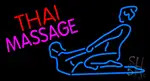 Blue Thai Massage Logo LED Neon Sign