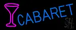 Cabaret With Wine Glass LED Neon Sign