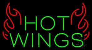 Green Hot Wings LED Neon Sign