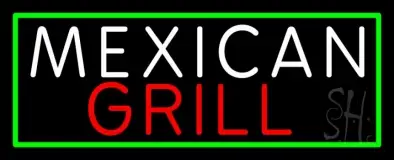 Mexican Grill With Green Border LED Neon Sign