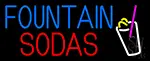 Fountain Sodas With Glass LED Neon Sign