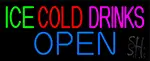 Green Ice Red Cold Drinks Open LED Neon Sign