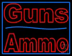 Guns Blue Line Ammo LED Neon Sign