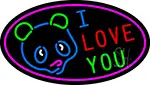 I Love You Bear Logo LED Neon Sign