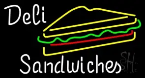 White Deli Sandwiches With Logo LED Neon Sign
