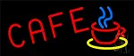 Red Cafe With Cup LED Neon Sign