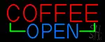 Red Coffee Open LED Neon Sign
