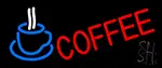 Red Coffee With Cup LED Neon Sign