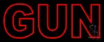 Red Double Stroke Gun LED Neon Sign