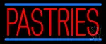 Red Pastries Blue Border LED Neon Sign