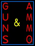 Vertical Guns And Ammo LED Neon Sign