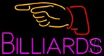 Billiards With Hand Logo 1 LED Neon Sign