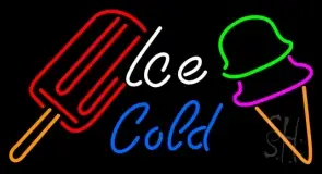 Ice Cold With Logo Cold Drink LED Neon Sign