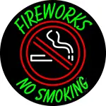 Fire Works No Smoking With Logo 2 LED Neon Sign