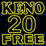 Keno 20 Free LED Neon Sign