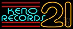 Keno Records 21 3 LED Neon Sign