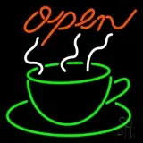 Blue Open Coffee Cup LED Neon Sign