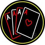 Poker Cards Icon 5 LED Neon Sign